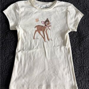 Cream T-Shirt with Bambi Print